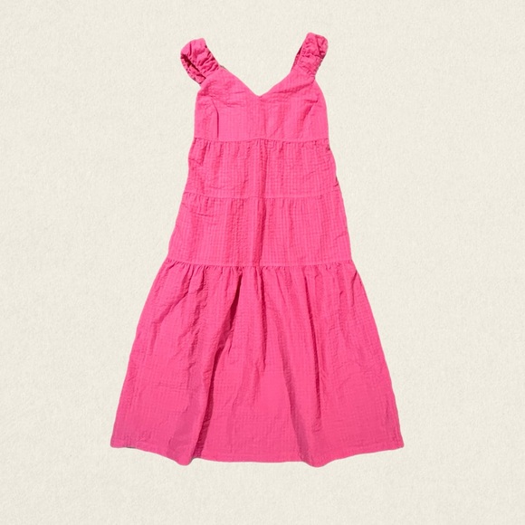 Old Navy Sleeveless Fit & Flare Tiered Smocked Seersucker All-Day Maxi Dress - Picture 7 of 14